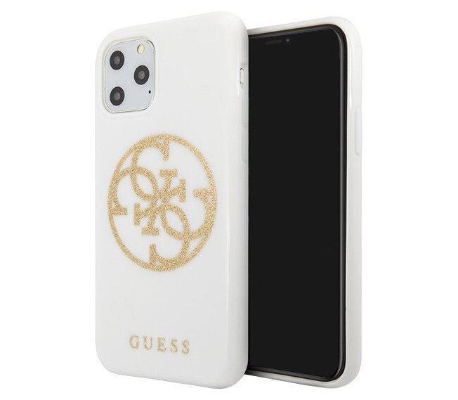 фото Чехол cg mobile guess 4g circle logo iphone 11 pro max белый/золотой