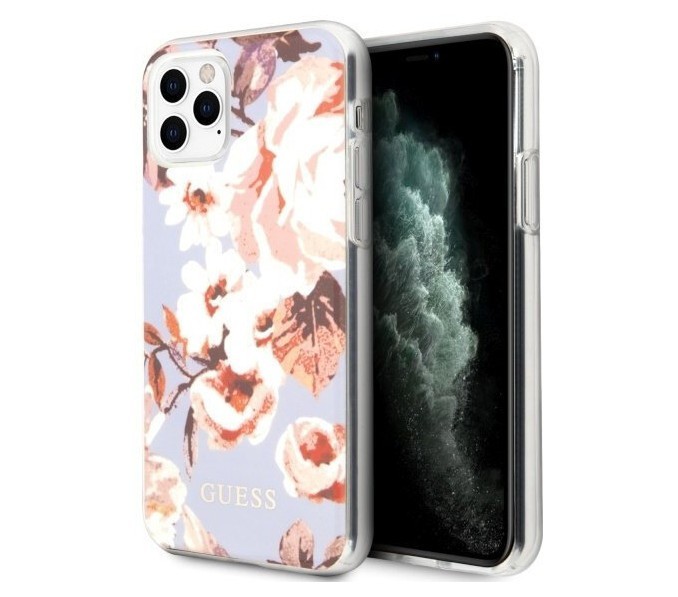 фото Чехол cg mobile guess flower tpu/pc shiny n.2 iphone 11 pro max сиреневый