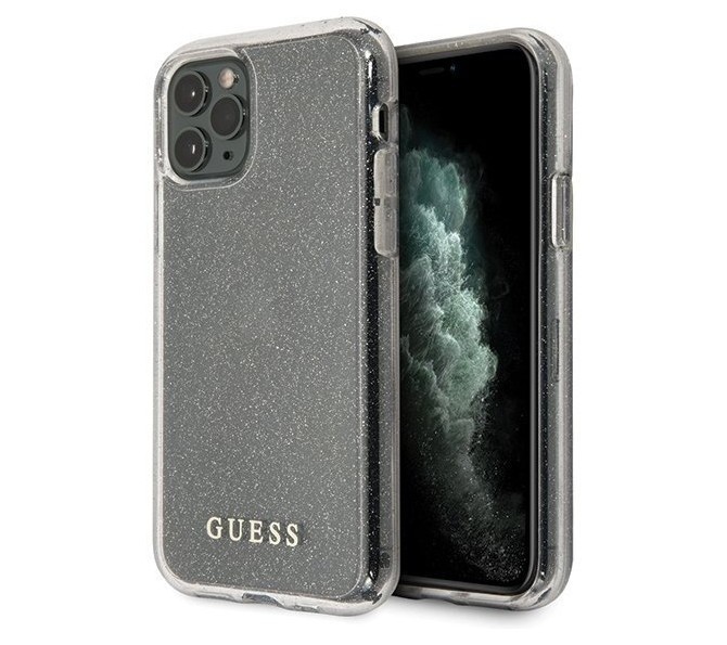 фото Чехол cg mobile guess transparent glitter iphone 11 pro max серебристый