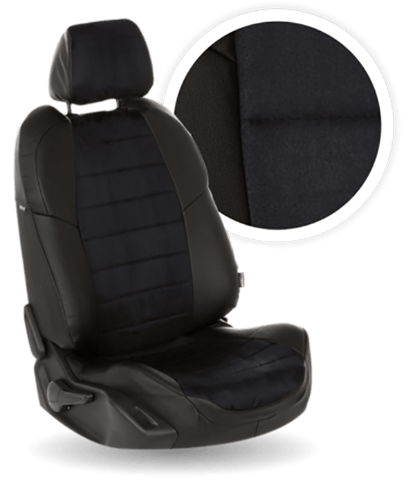 

Авточехлы Автопилот Citroen С-5 Алькантара / Черный + Черный