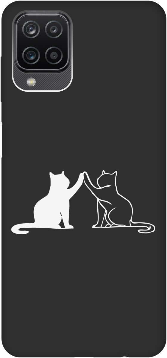 

Матовый чехол на Samsung Galaxy A12/M12 с принтом "Cats W" черный, Черный;белый, 8406