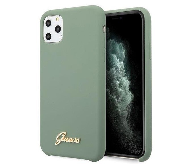 фото Чехол cg mobile guess silicone collection gold metal logo iphone 11 pro зеленый