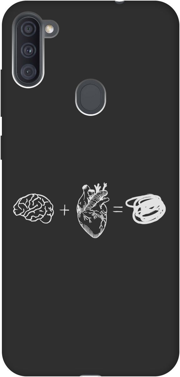 

Чехол на Samsung Galaxy A11/M11 "Brain Plus Heart W" черный, Черный;белый, 8405