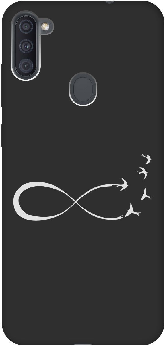 

Чехол на Samsung Galaxy A11/M11 с принтом "Infinity W" черный, Черный;серебристый, 8405