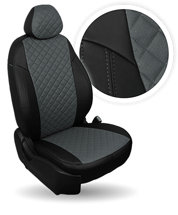 

Авточехлы Автопилот Citroen C-4 Sd c 13г. Ромб / Черный + Темно-серый