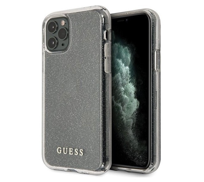 фото Чехол cg mobile guess transparent glitter iphone 11 pro серебристый