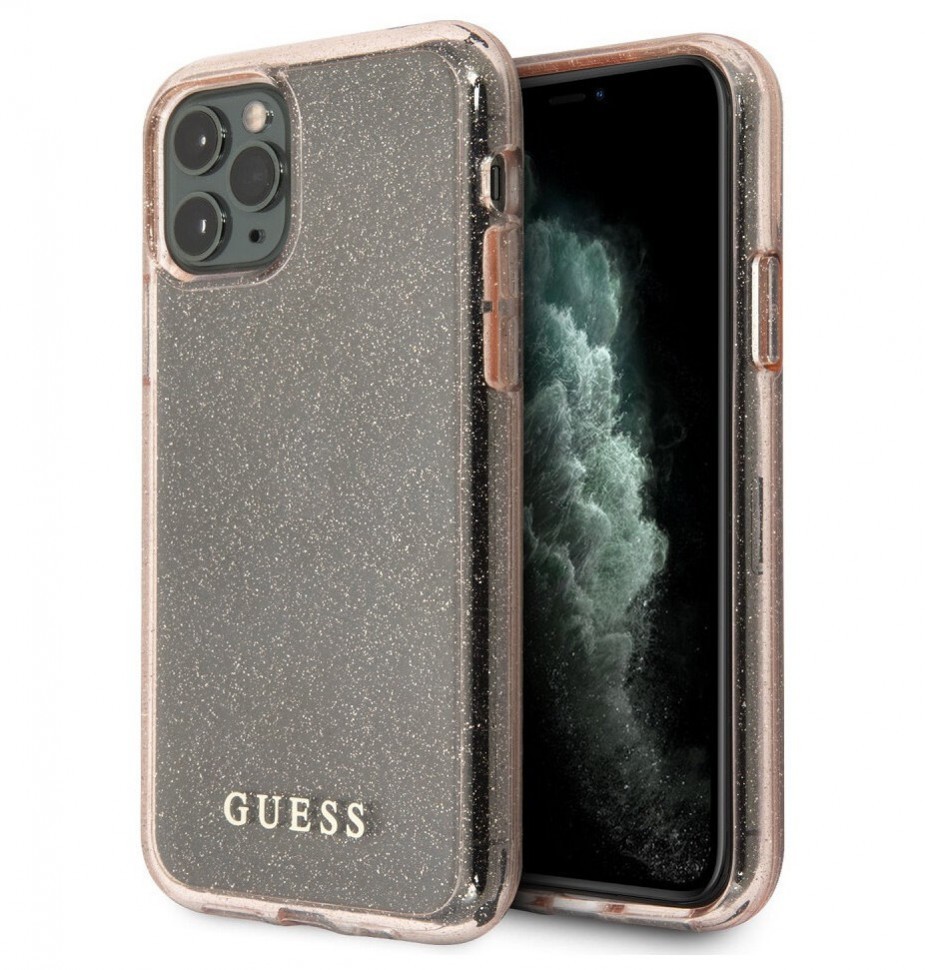 фото Чехол cg mobile guess transparent glitter iphone 11 pro розовый