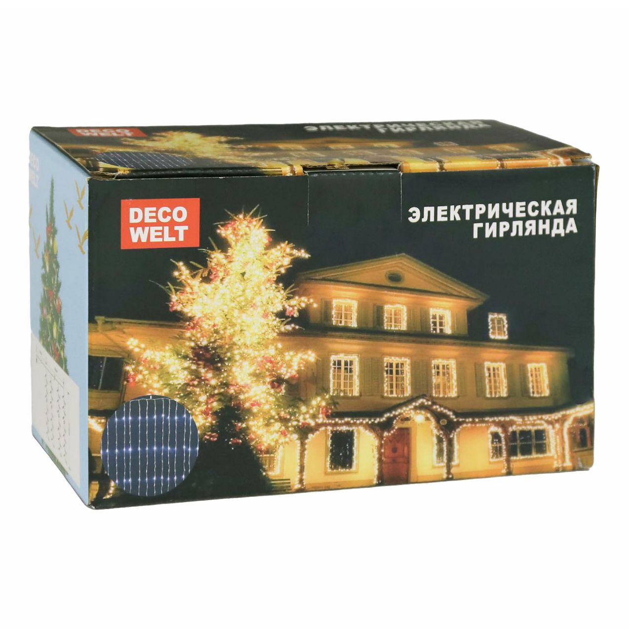 Световая гирлянда новогодняя Deco welt Reason снежинки 10м белый холодный