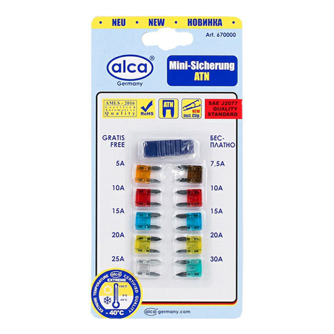 

Предохранители Alca флажковые мини блистер 10 шт, Красный