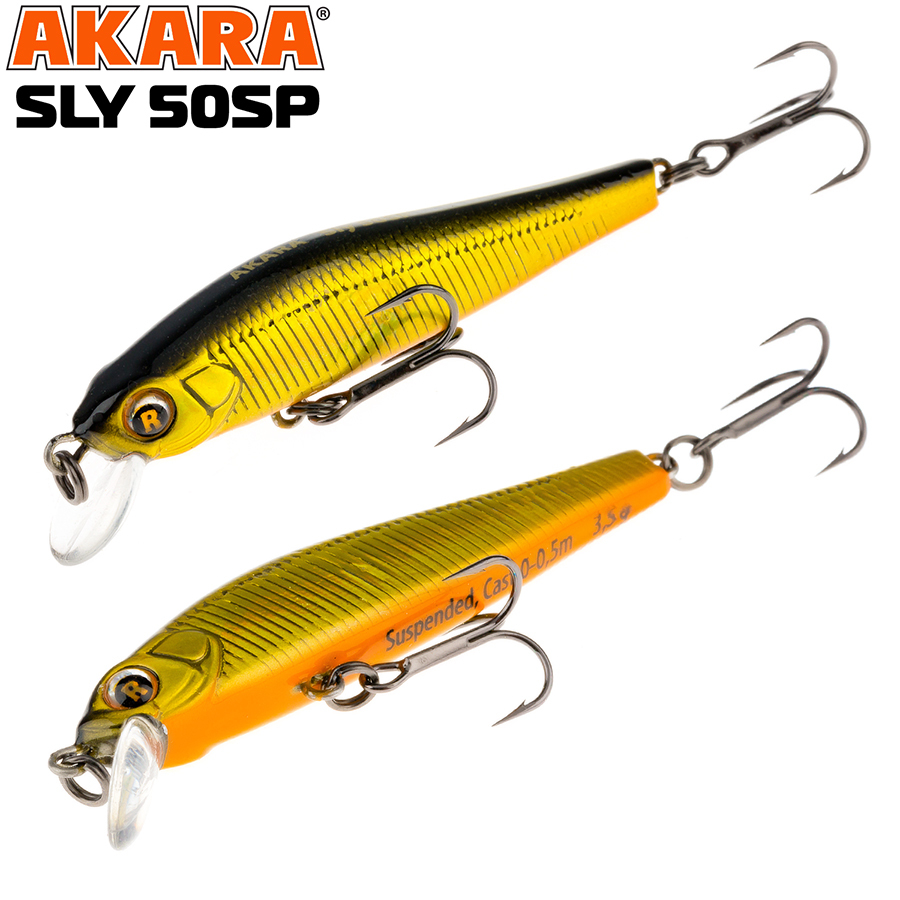 

Воблер Akara Sly 50SP 3,5 гр 1/8 oz 2,0 in A59, Разноцветный, Sly