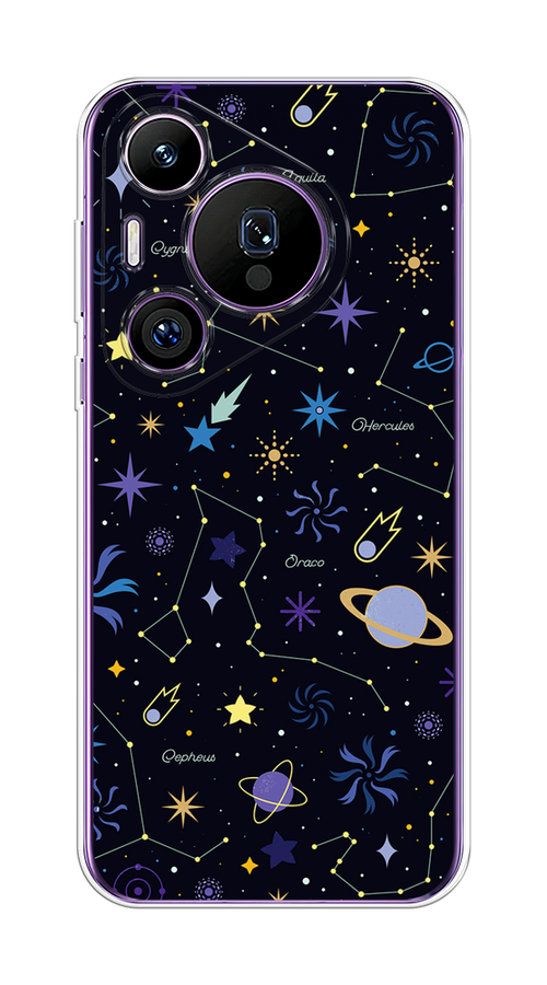 

Чехол на Huawei Pura 70 Pro/70 Pro Plus "Цветной космос", Желтый, 6124150-1