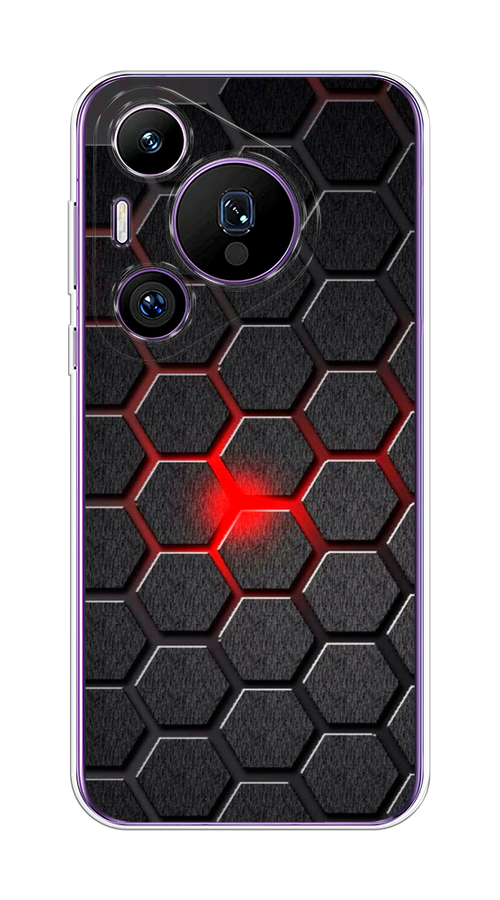 

Чехол на Huawei Pura 70 Pro/70 Pro Plus "Соты красные", Красный;черный;серый, 6124150-1
