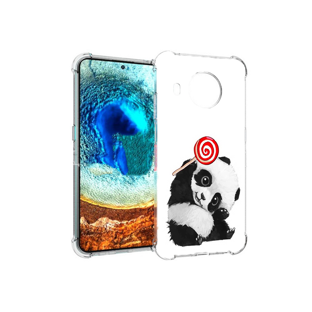 

Чехол MyPads Tocco для Nokia X20 панда с леденцом (PT159436.101.534), Прозрачный, Tocco