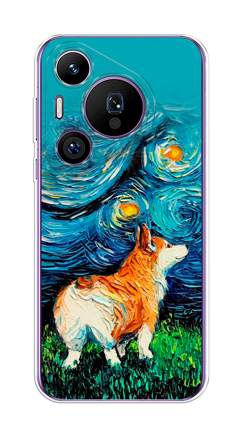 

Чехол на Huawei Pura 70 Pro/70 Pro Plus "Корги звёздная ночь", Коричневый;белый;зеленый, 6124150-1