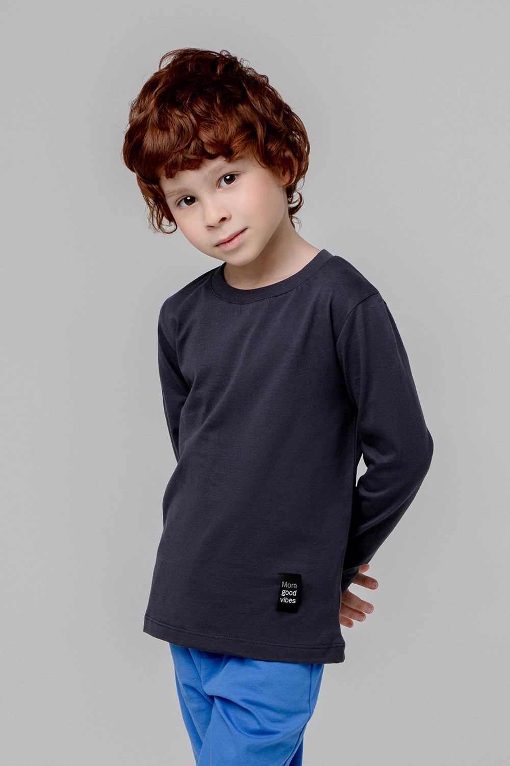 

Лонгслив детский CROCKID М 1303-1, темно-серый, 104, М 1303-1