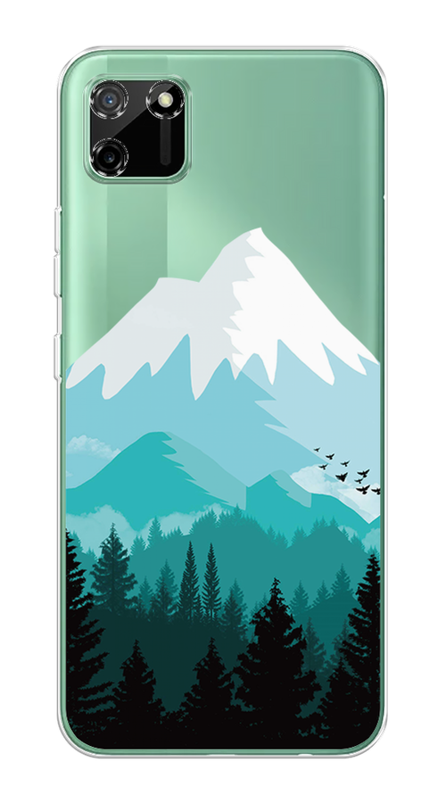 

Чехол на Realme C11 2020 "Синяя снежная гора", Белый;голубой, 253850-2
