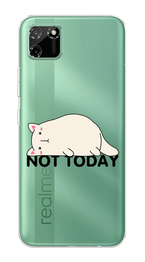 

Чехол на Realme C11 2020 "Cat not today", Белый;розовый;черный, 253850-1
