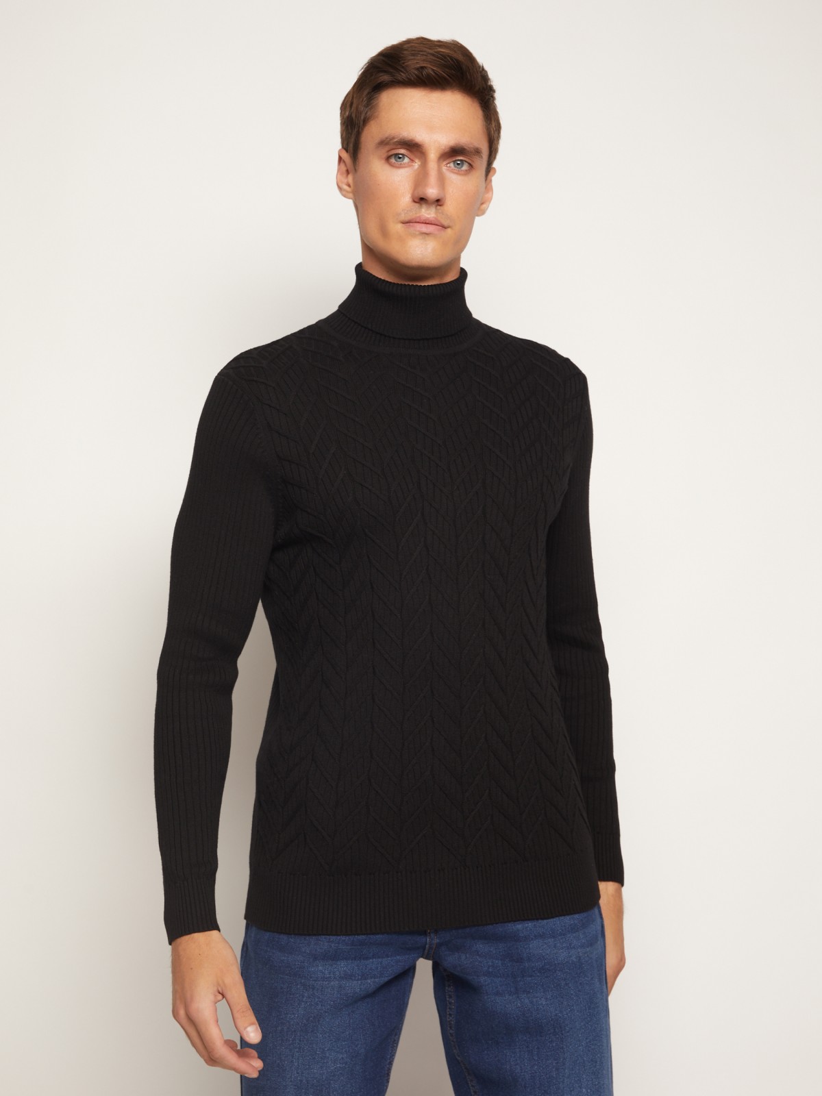 

Водолазка мужская Zolla 11426123041 черная 2XL, 011426123041
