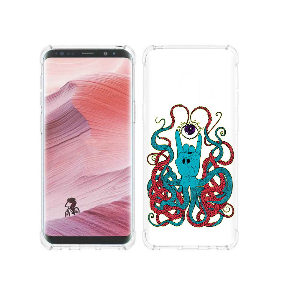 

Чехол MyPads Tocco для Samsung Galaxy S9 осьминог-рука абстракция (PT101623.567.530), Прозрачный, Tocco