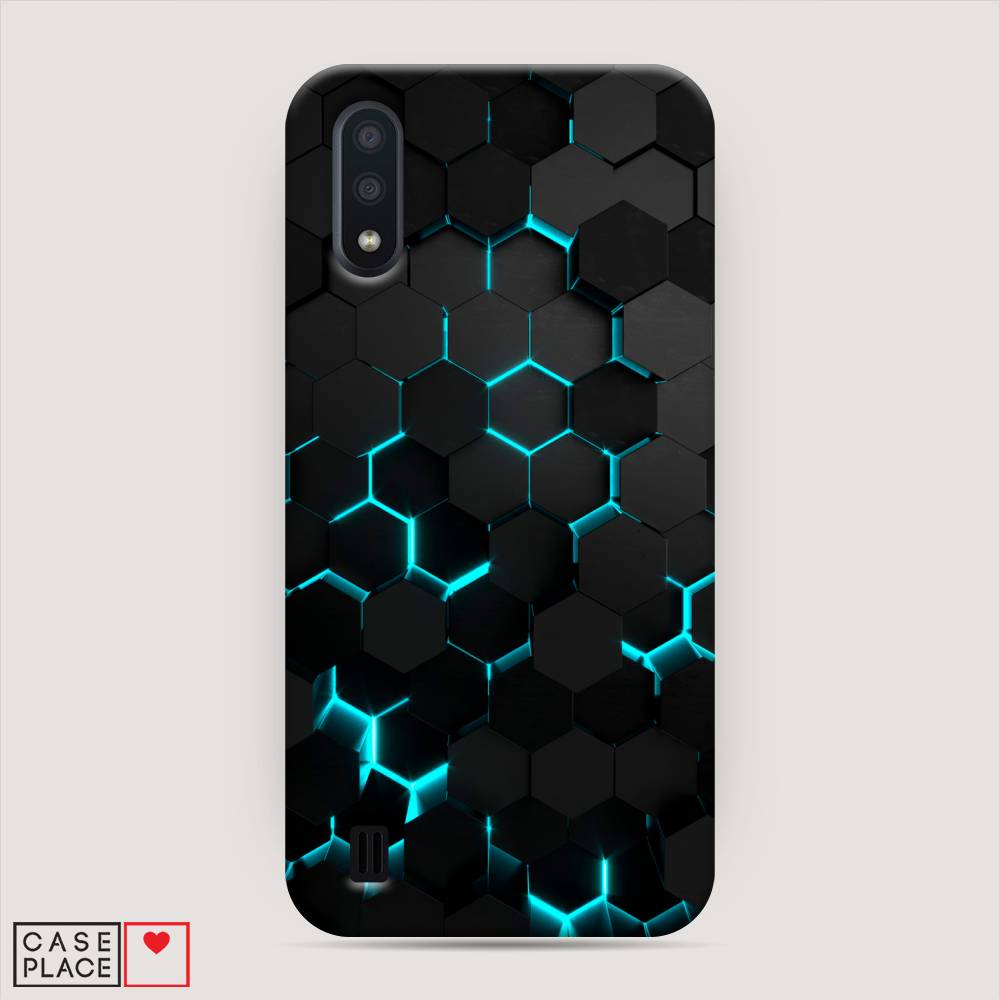 

Пластиковый чехол "Соты бирюзовые" на Samsung Galaxy A01