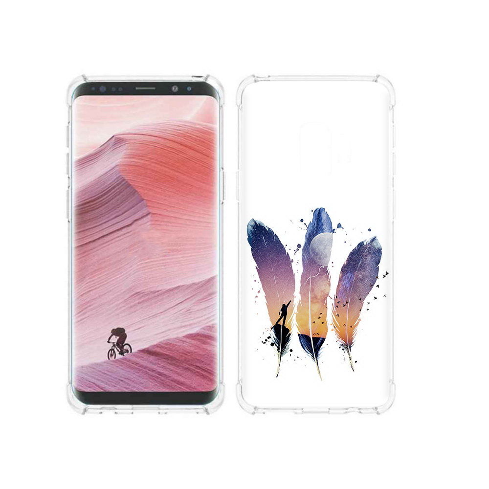

Чехол MyPads Tocco для Samsung Galaxy S9 небесные перья (PT101623.567.519), Прозрачный, Tocco