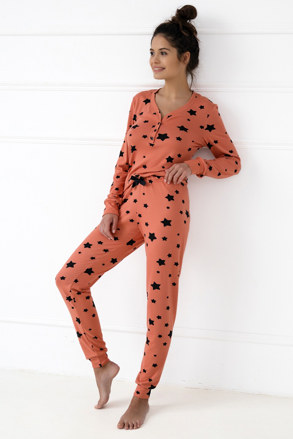 Пижама женская SENSIS 93052-17 оранжевая S/M