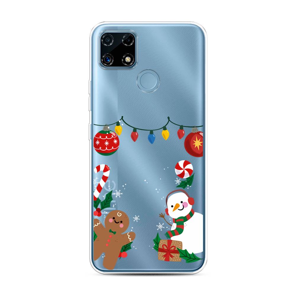 

Чехол на Oppo Realme C25 "Новогоднее настроение", Коричневый;красный;зеленый, 257450-5