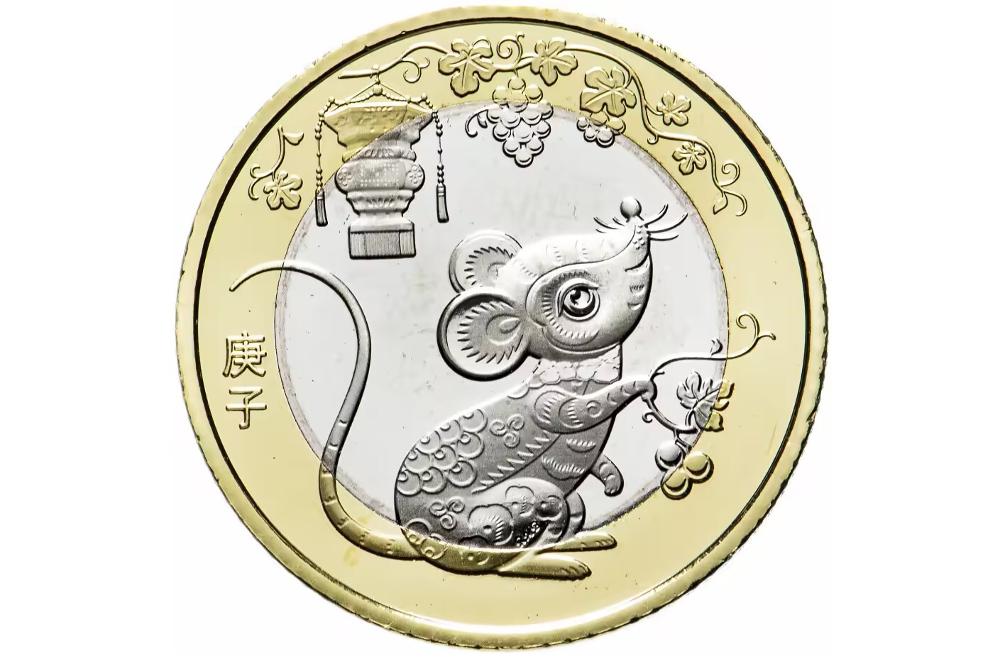

Монета 10 юаней Китайский гороскоп - год крысы, Китай, 2020 UNC