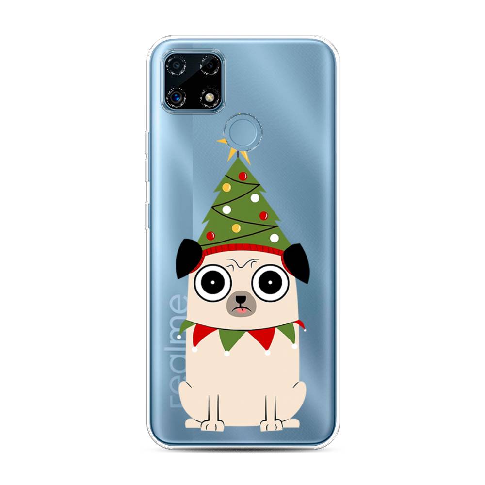 

Чехол на Oppo Realme C25 "Собачка с ёлочкой", Бежевый;красный;зеленый, 257450-1