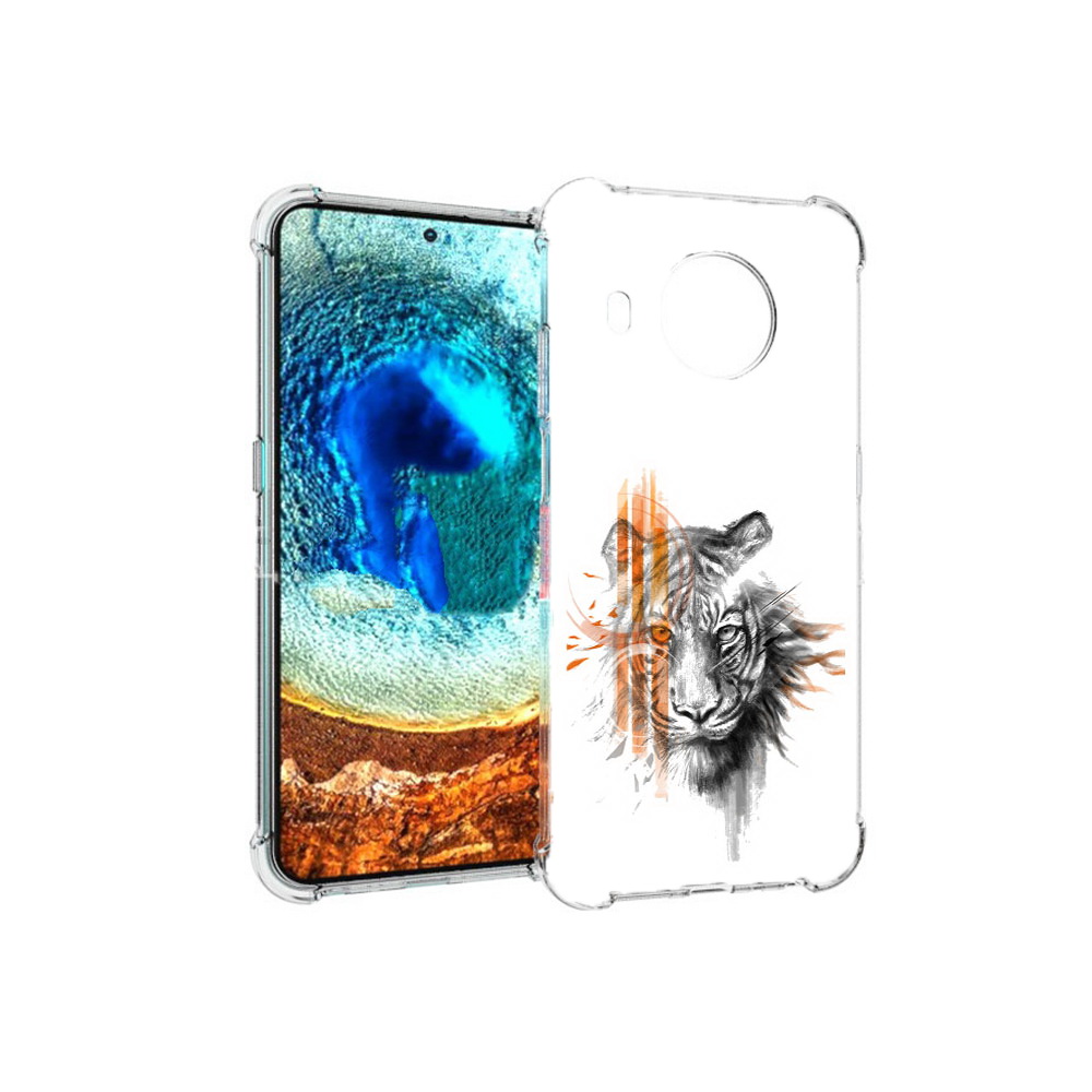 

Чехол MyPads Tocco для Nokia X20 огненный тигр (PT159436.101.526), Прозрачный, Tocco