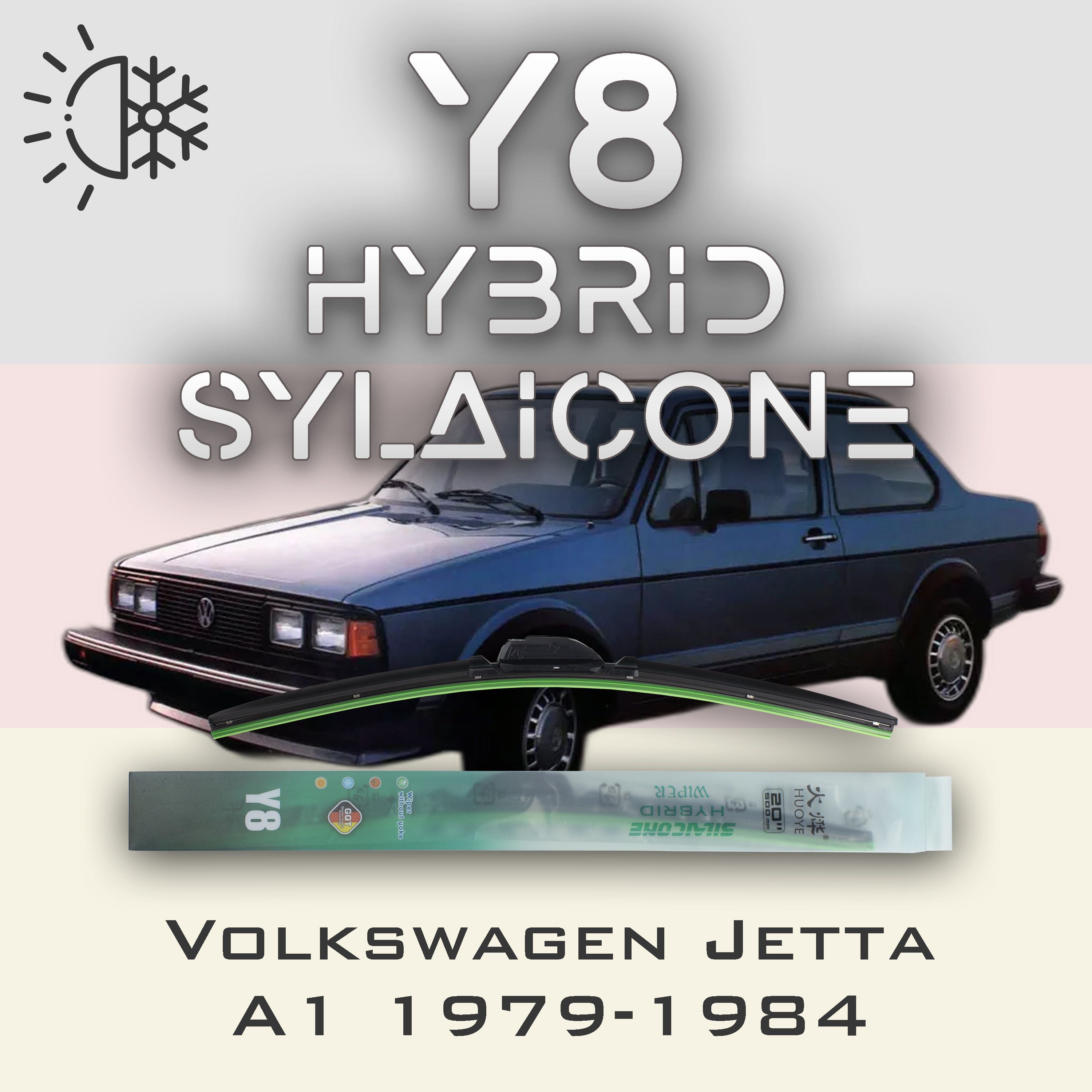 

Комплект щеток стеклоочистителя HUOYE Y8-Volkswagen Jetta A1 1979-1984, Y8