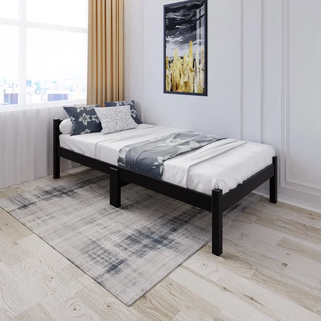 

Кровать односпальная Solarius Классика компакт реечное основание 70х190, цвет черный оникс, Классика компакт реечное основание 70х190