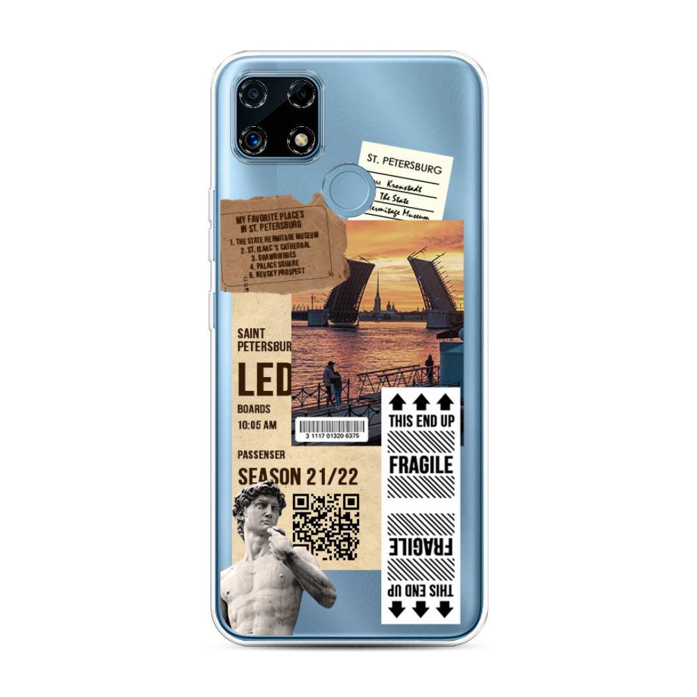 

Чехол на Oppo Realme C25 "Санкт-Петербург коллаж", Коричневый;бежевый;белый, 257450-6