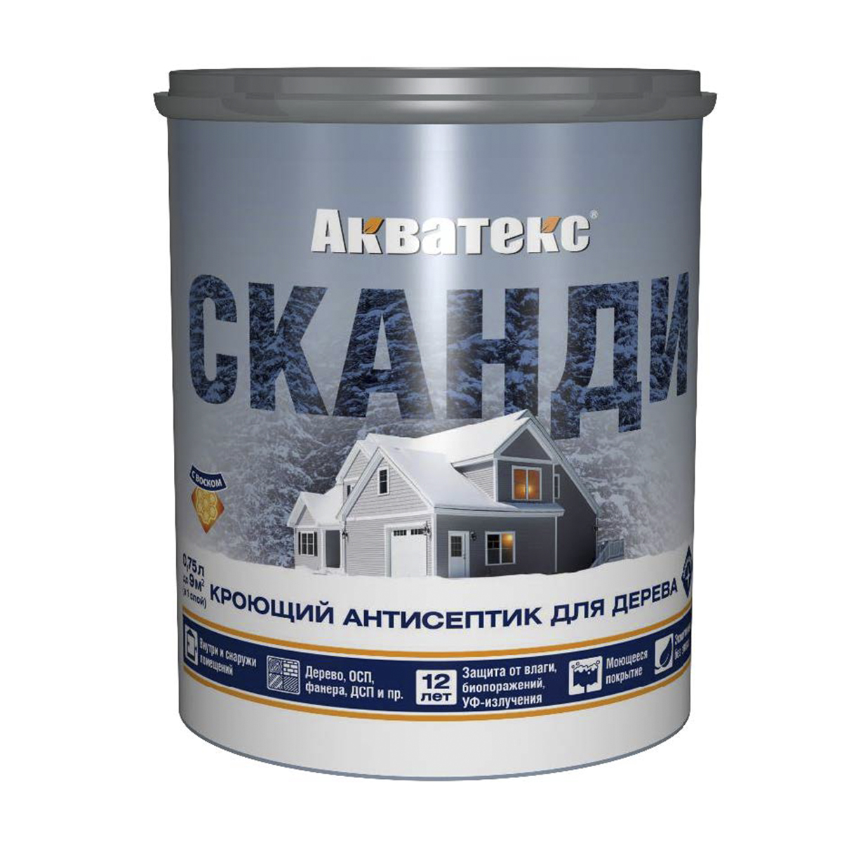 

Антисептик для дерева Акватекс Сканди 65100, кроющий, полуматовый, 0,75 л, альпийское утро