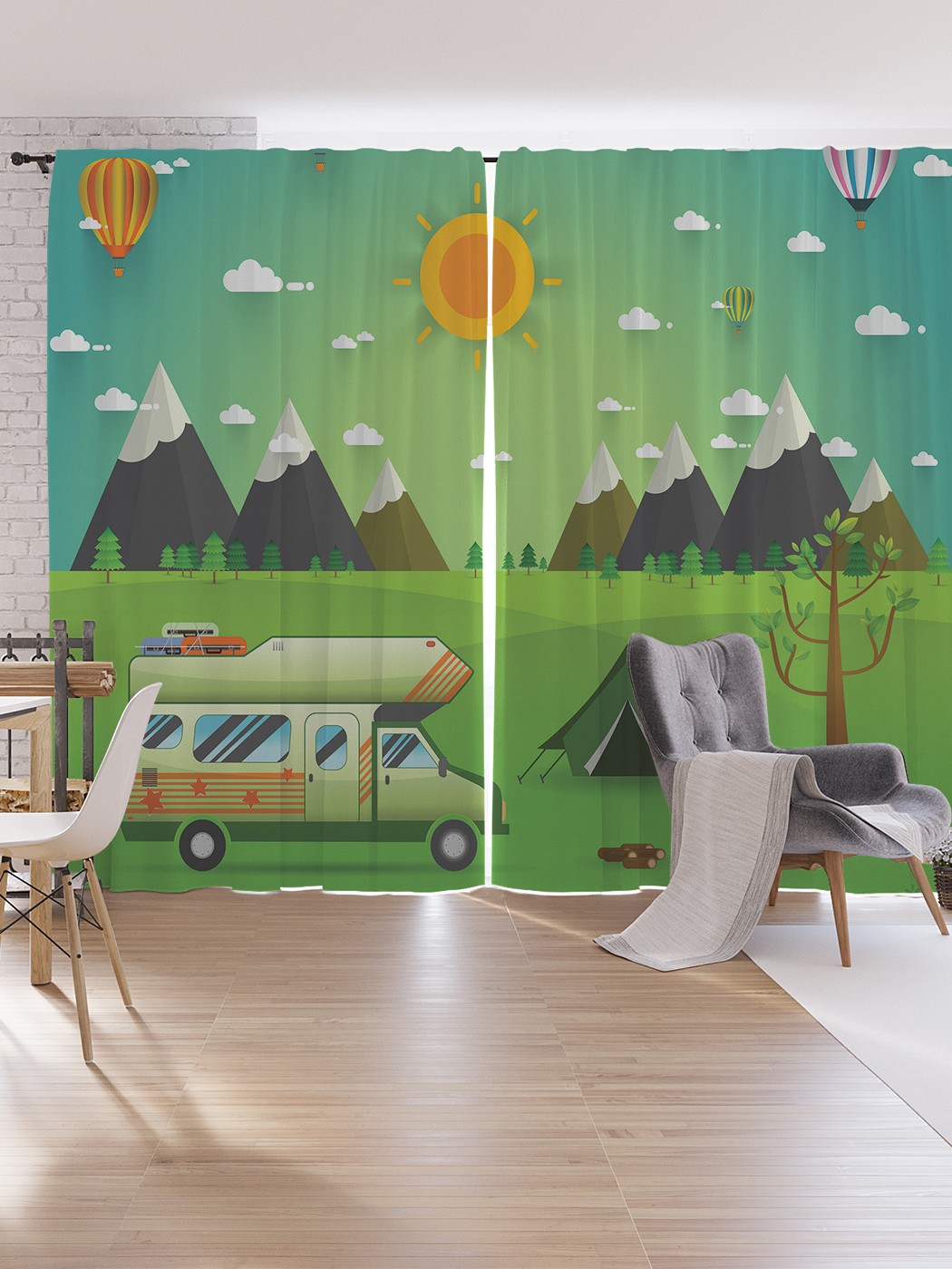 

Шторы под лён JoyArty "Дом на колесах", серия Oxford DeLux, 340х265 см, Дом на колесах