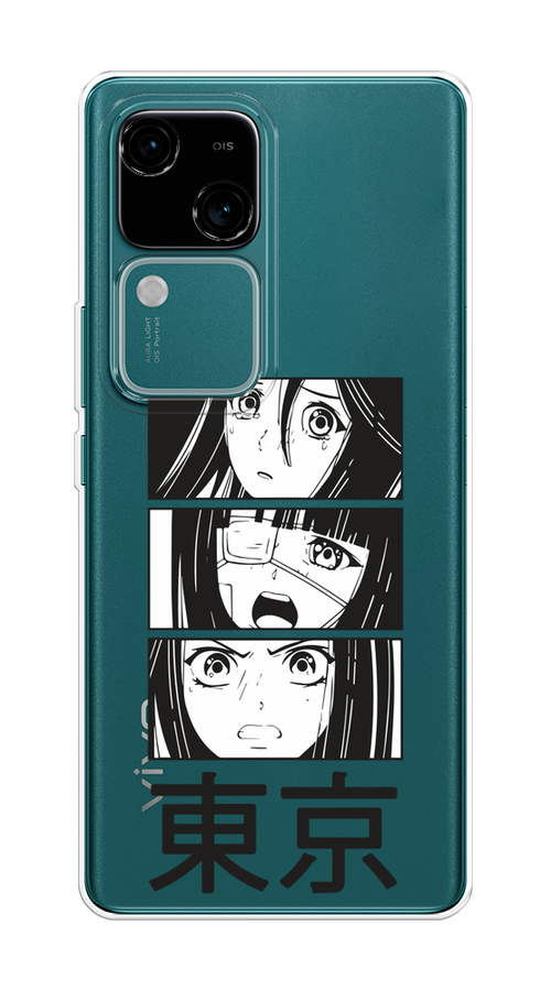 

Чехол на Vivo V30/S18 "Tokyo girls", Белый;черный;прозрачный, 2610150-1