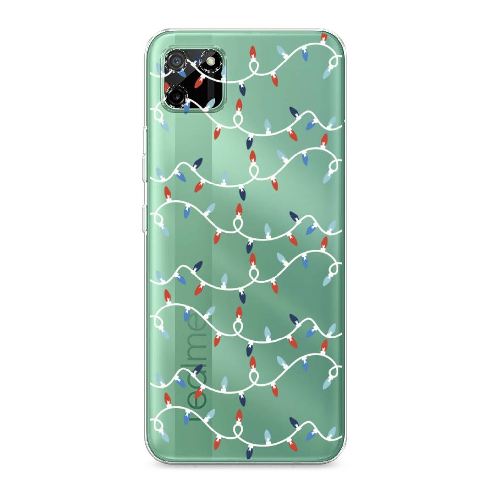 

Чехол на Realme C11 2020 "Разноцветная гирлянда", Белый;красный;синий, 253850-5