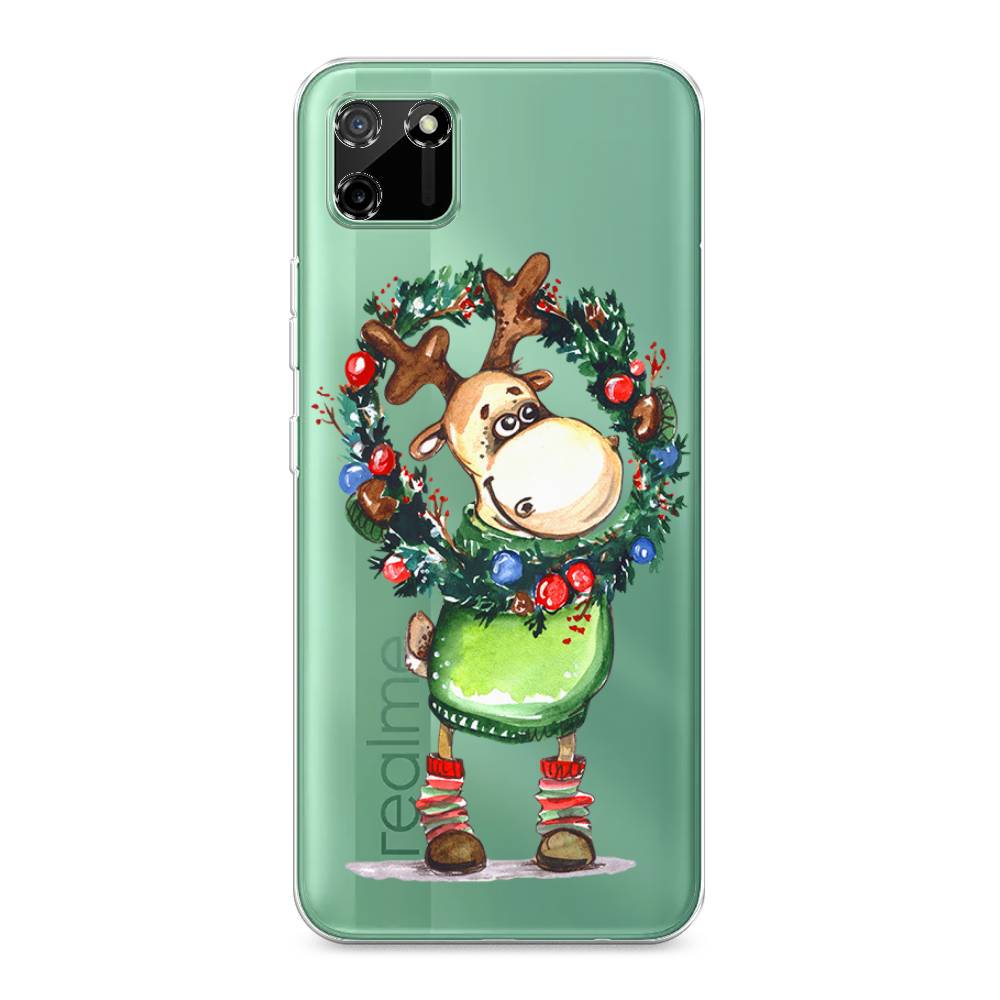 

Чехол на Realme C11 2020 "Олень с новогодним венком", 253850-4