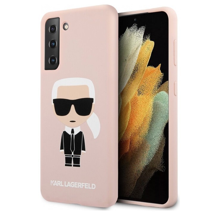 фото Чехол cg mobile karl lagerfeld liquid silicone iconic karl galaxy s21 розовый