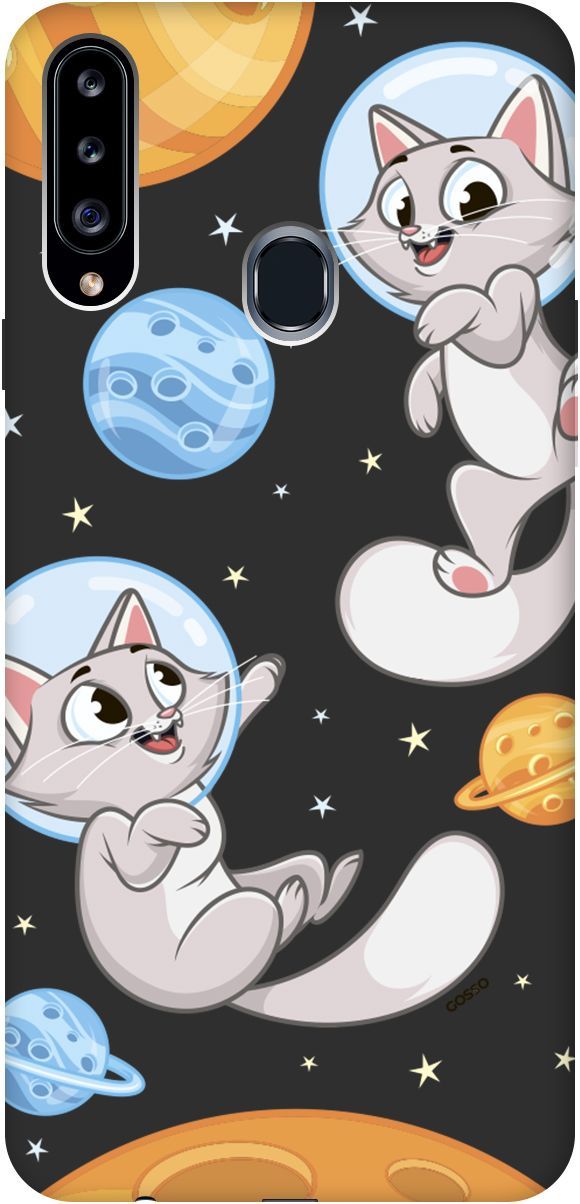 

Матовый чехол на Samsung Galaxy A20s с принтом "CosmoCats" черный, Черный;серый, 2505