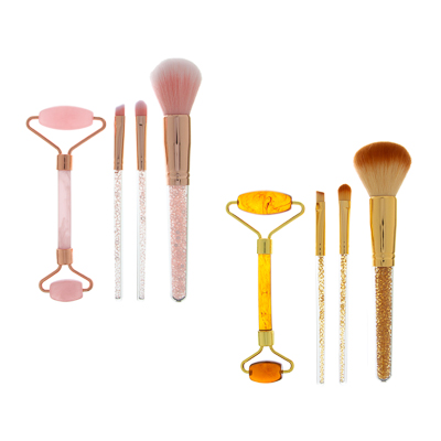 

Набор: массажный роллер и кисти для макияжа 3шт, древ.смола, нейлон, 2цв, ПР-21, 357-228