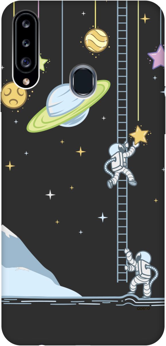 

Матовый чехол на Samsung Galaxy A20s с принтом "Ladder into Space" черный, Черный;белый, 2505