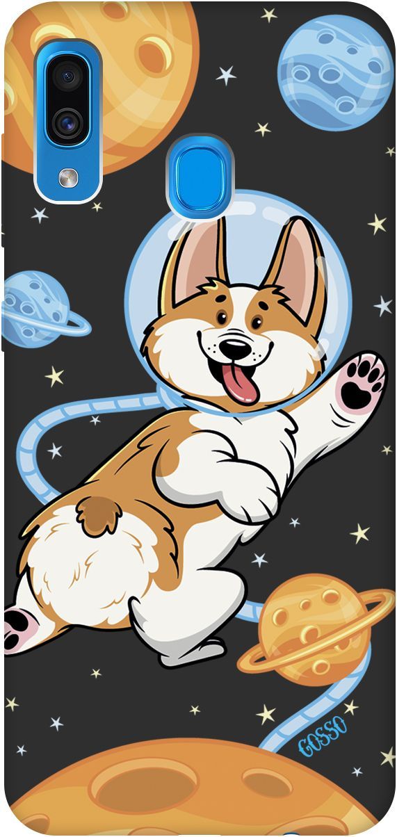 

Чехол на Samsung Galaxy A20/A30 с принтом "CosmoCorgi" черный, Черный;коричневый, 2503