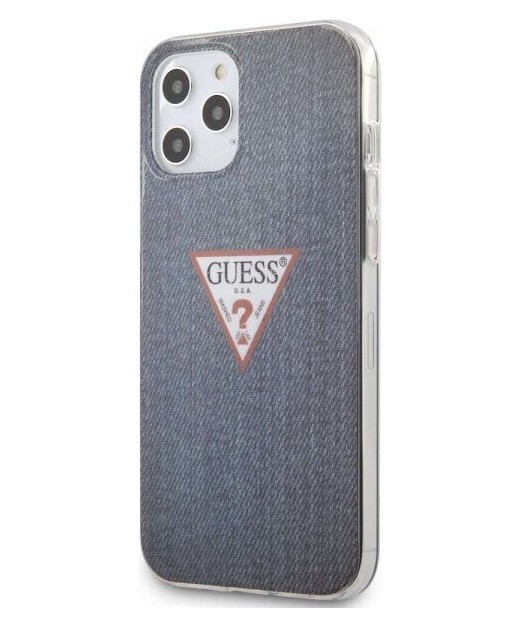 фото Чехол cg mobile guess denim triangle logo iphone 12/12 pro темно-синий