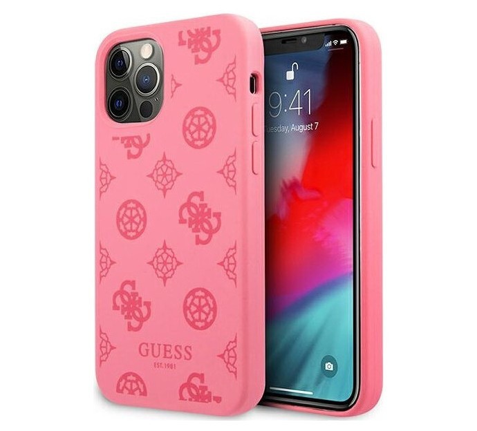 фото Чехол cg mobile guess liquid silicone peony iphone 12/12 pro фуксия