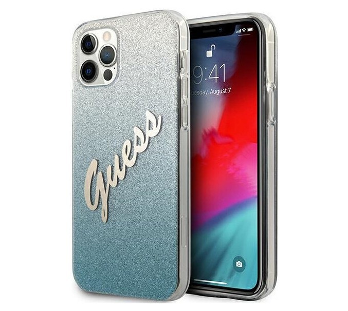 фото Чехол cg mobile guess script logo iphone 12/12 pro синий