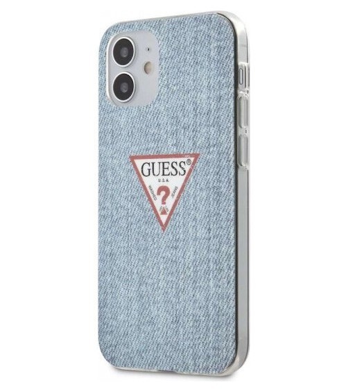 фото Чехол cg mobile guess denim triangle logo iphone 12 mini светло-синий