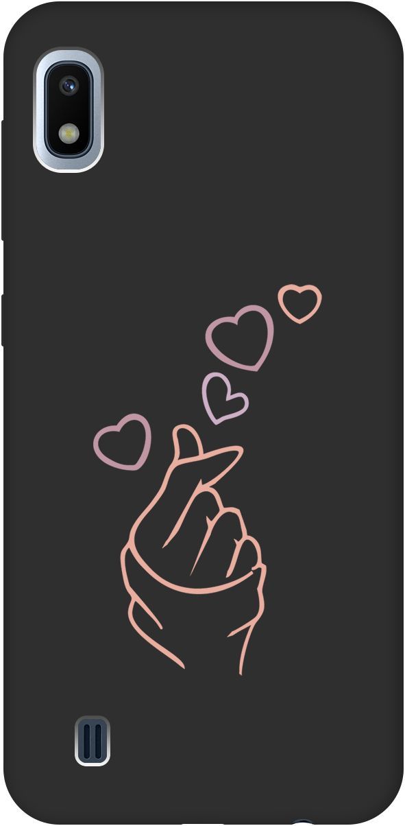 

Матовый чехол на Samsung Galaxy A10 с принтом "K-Heart" черный, Черный;розовый, 2497