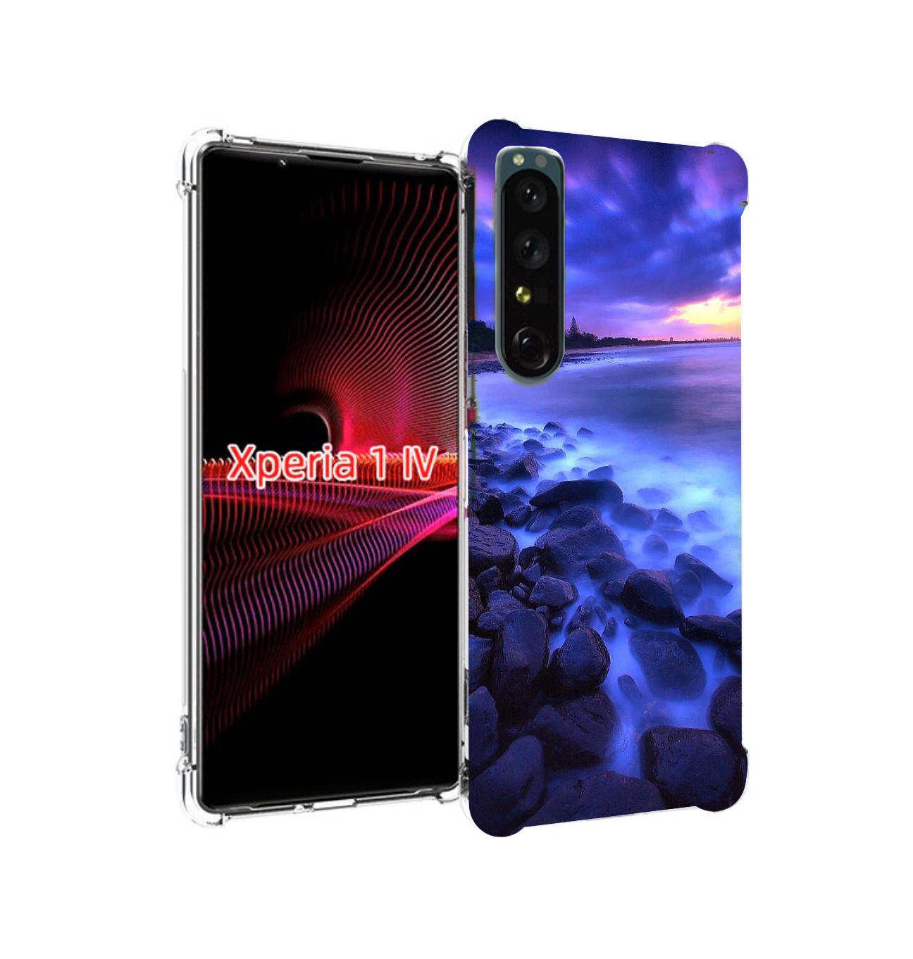 

Чехол накладка MyPads неоновый берег для Sony Xperia 1 IV, Прозрачный, Tocco