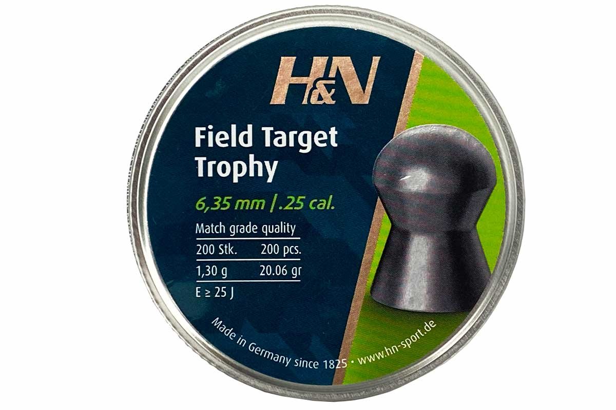 Пули пневматические H&N Field Target Trophy 6,35 мм 1,29 грамма (200 шт.) headsize 6,35 мм